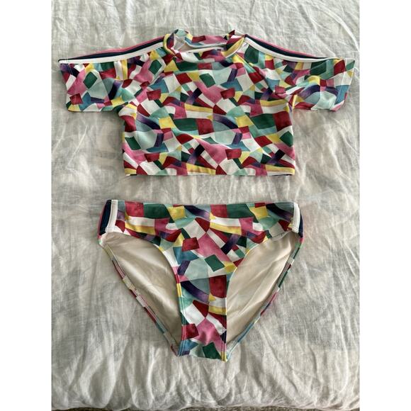 Zella Girls Geometric Rainbow Bikini size 10 - Picture 1 of 8